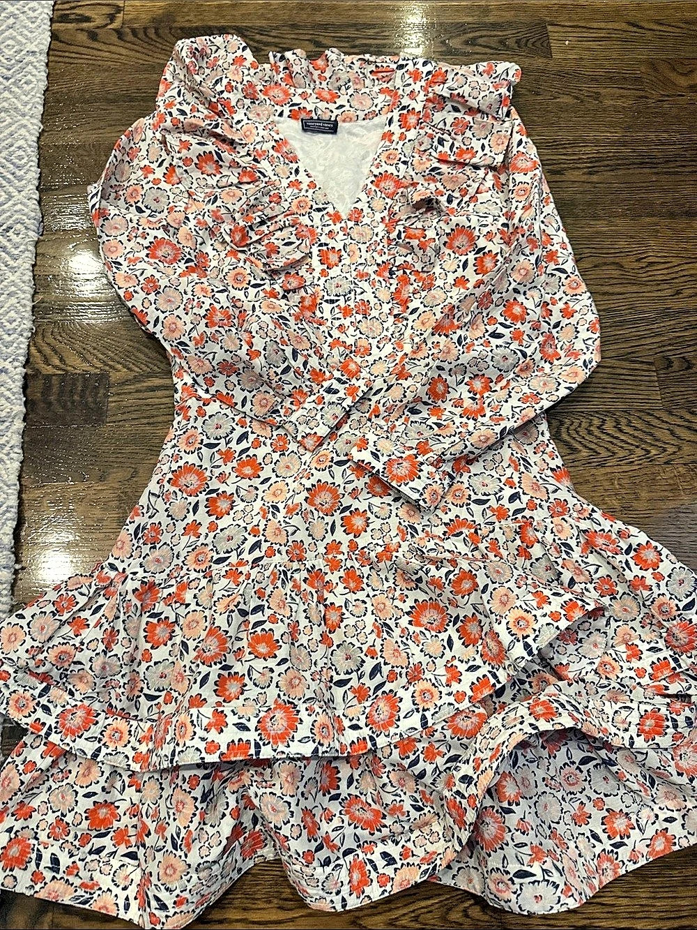 vineyard vines Floral Ruffle Mini Dress Size 2 Like New